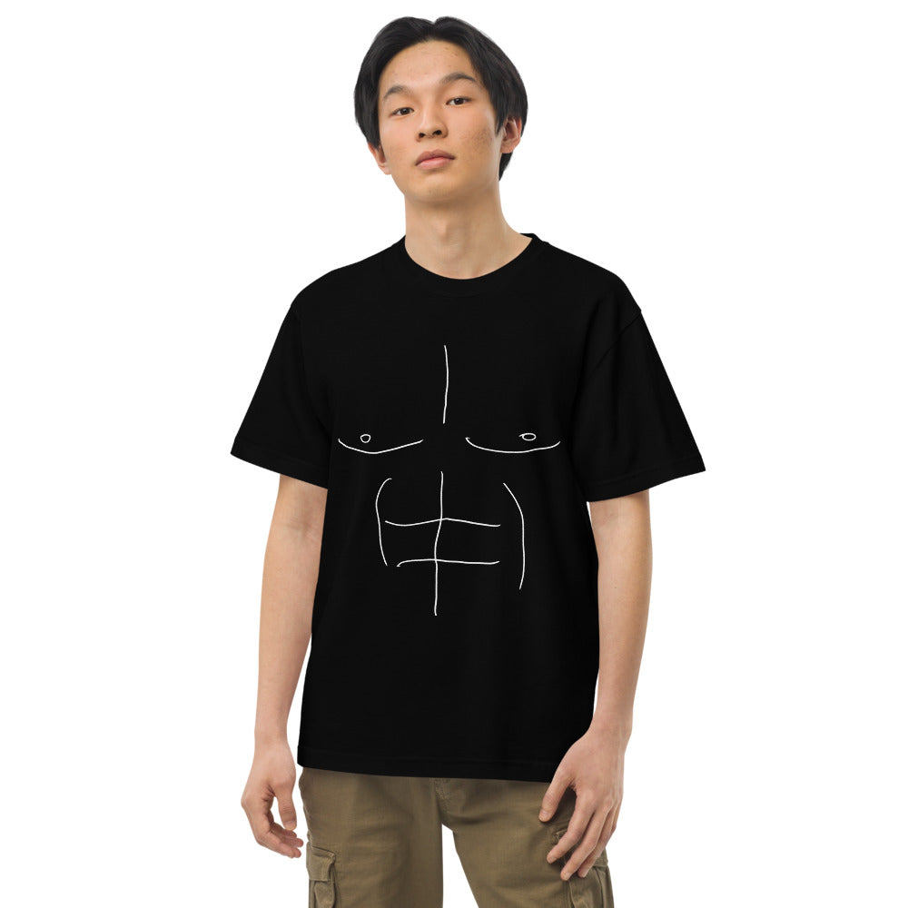 誰でもマッチョになれるゆるTシャツ プリント白 ハイクオリティーTシャツ