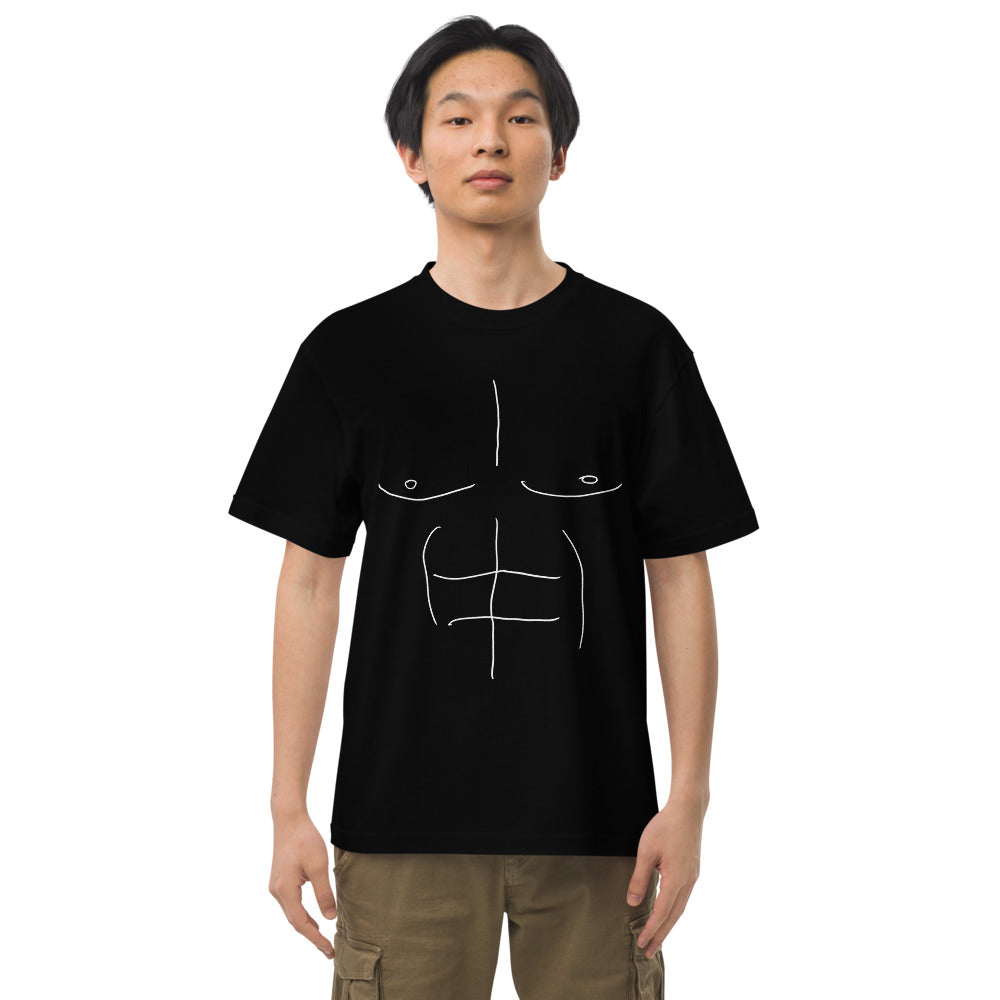 誰でもマッチョになれるゆるTシャツ プリント白 ハイクオリティーTシャツ