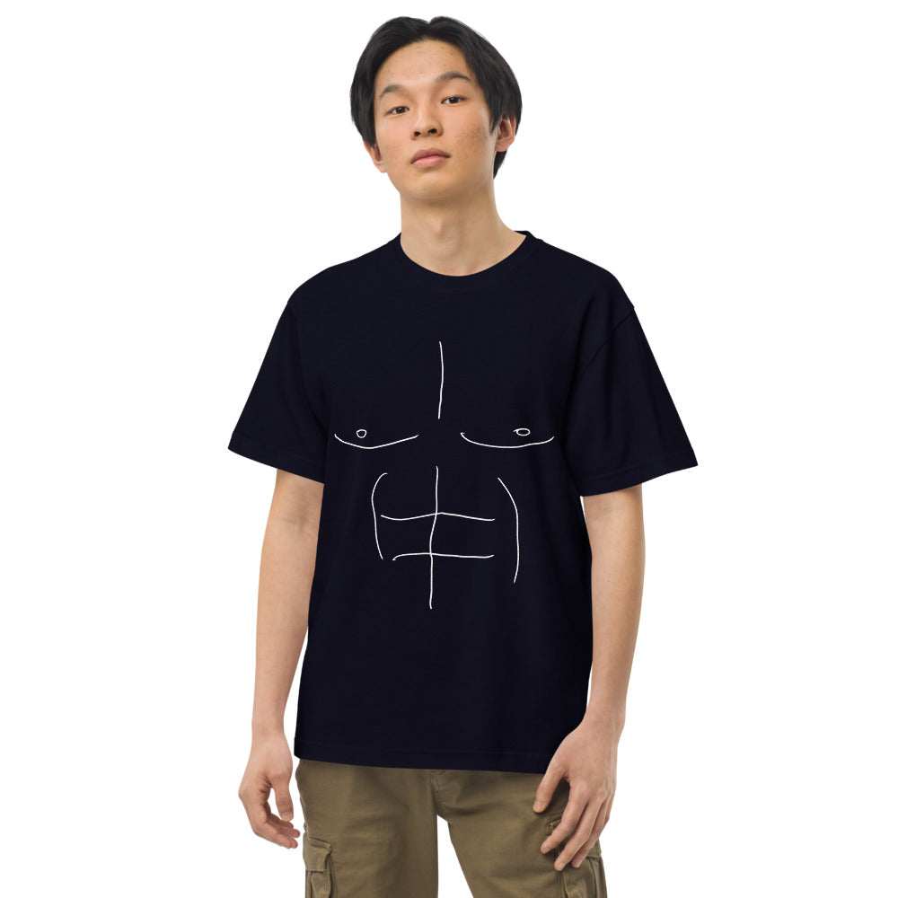 誰でもマッチョになれるゆるTシャツ プリント白 ハイクオリティーTシャツ