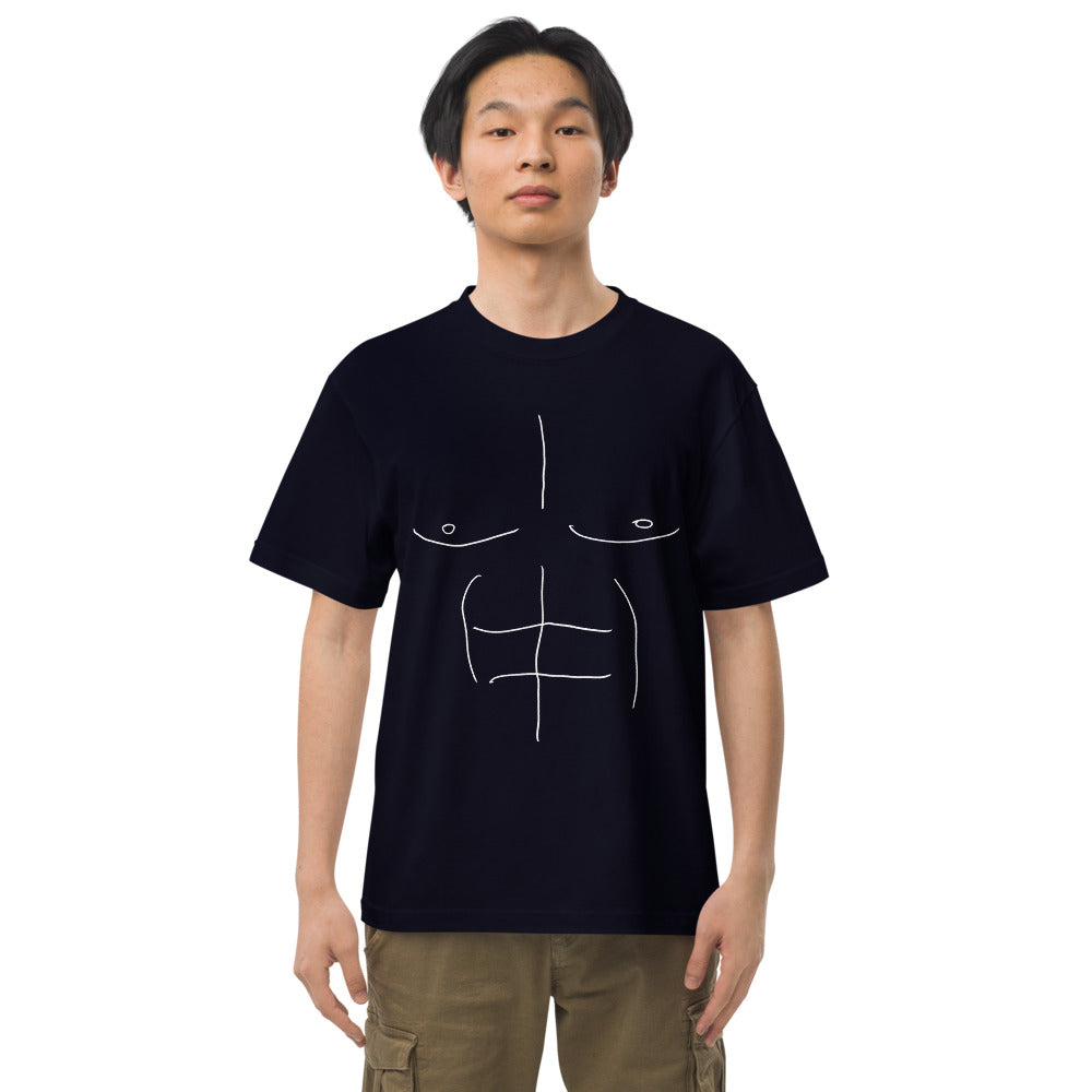 誰でもマッチョになれるゆるTシャツ プリント白 ハイクオリティーTシャツ