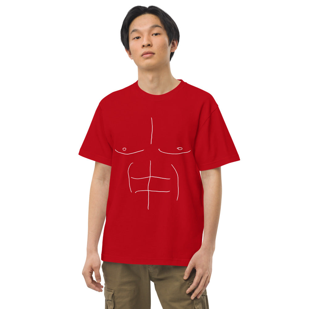 誰でもマッチョになれるゆるTシャツ プリント白 ハイクオリティーTシャツ
