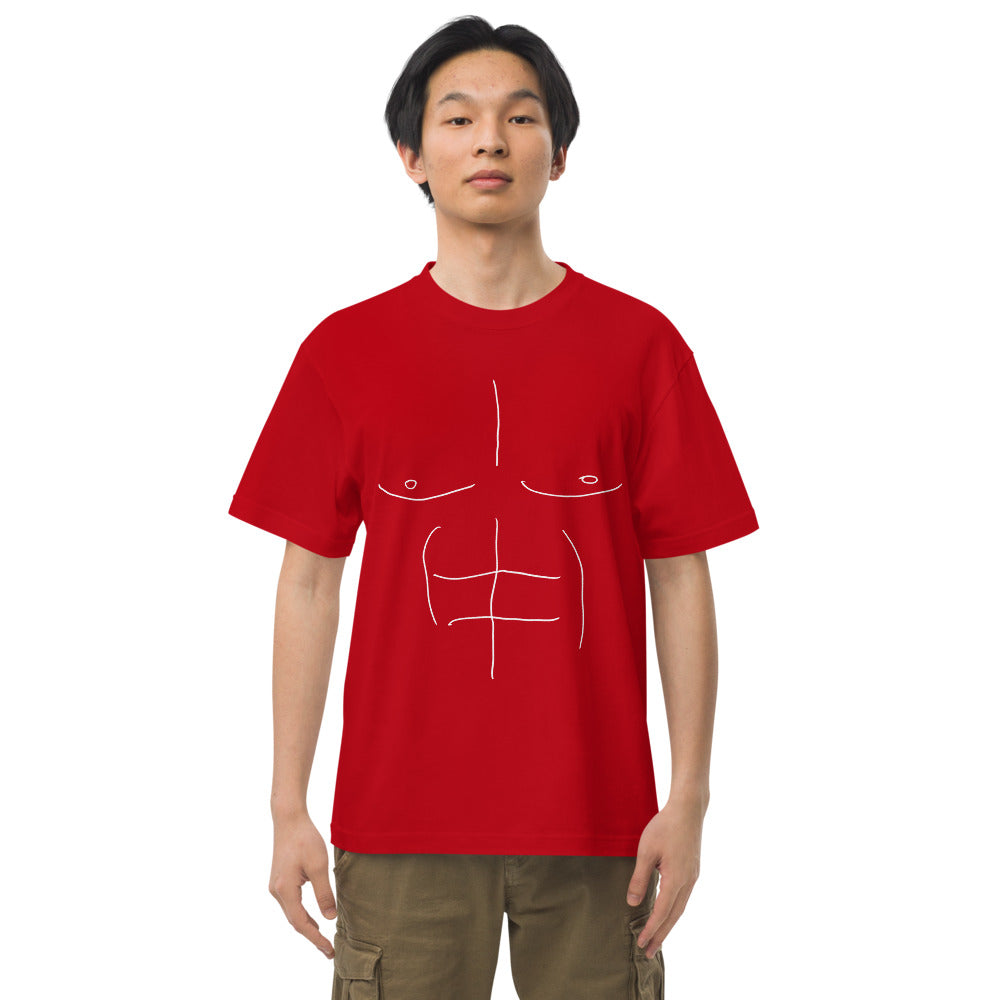 誰でもマッチョになれるゆるTシャツ プリント白 ハイクオリティーTシャツ
