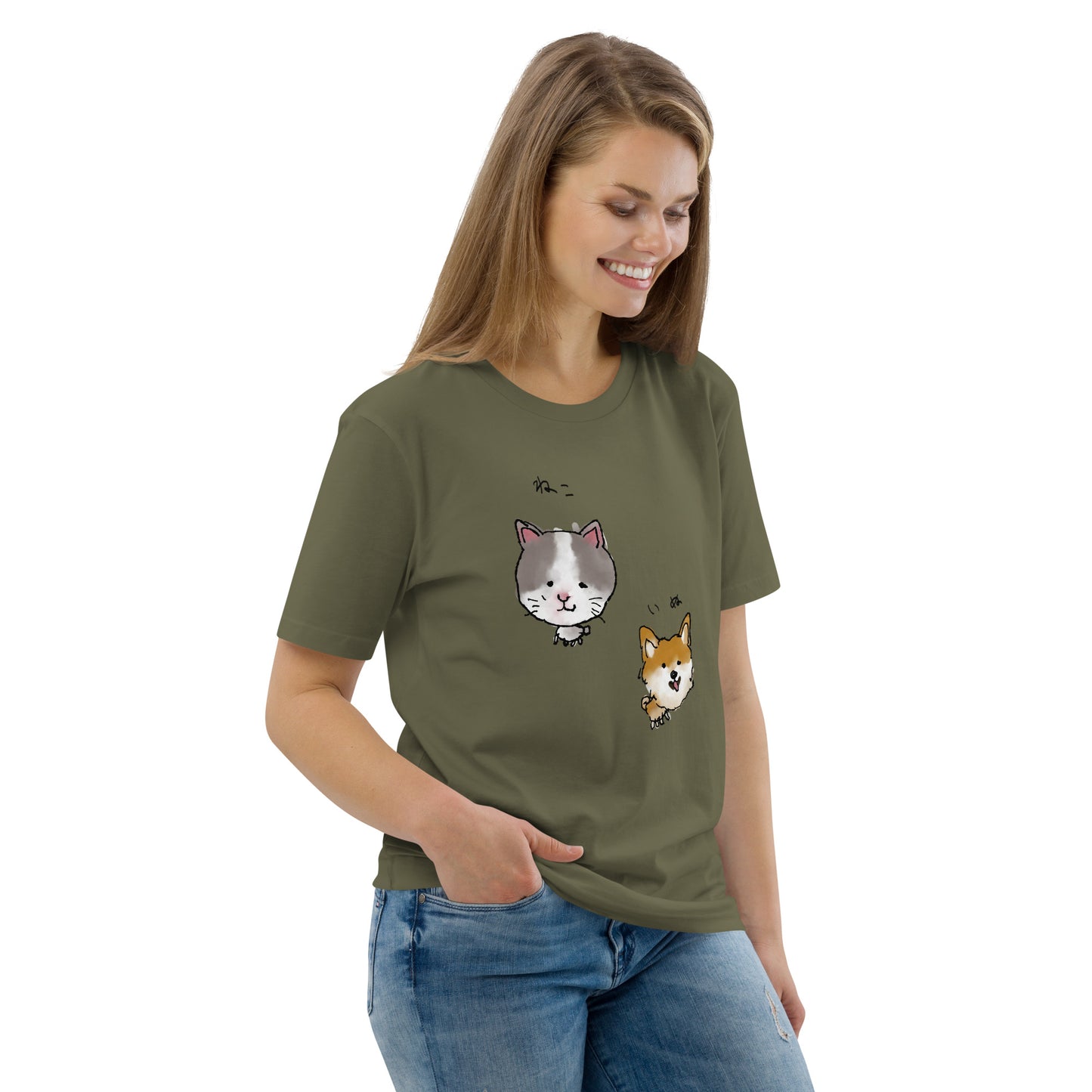 ゆるいねこといぬTシャツ